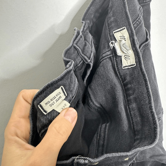 MADEWELL Tall Kick Out Crop Jean womens Starkey Wash NJ716 GRAY stretch 33 tall - Picture 6 of 8
